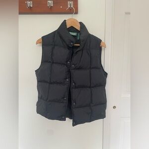 Ll Bean women down vest size small black